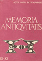 Memoria Antiqvitatis IX-XI